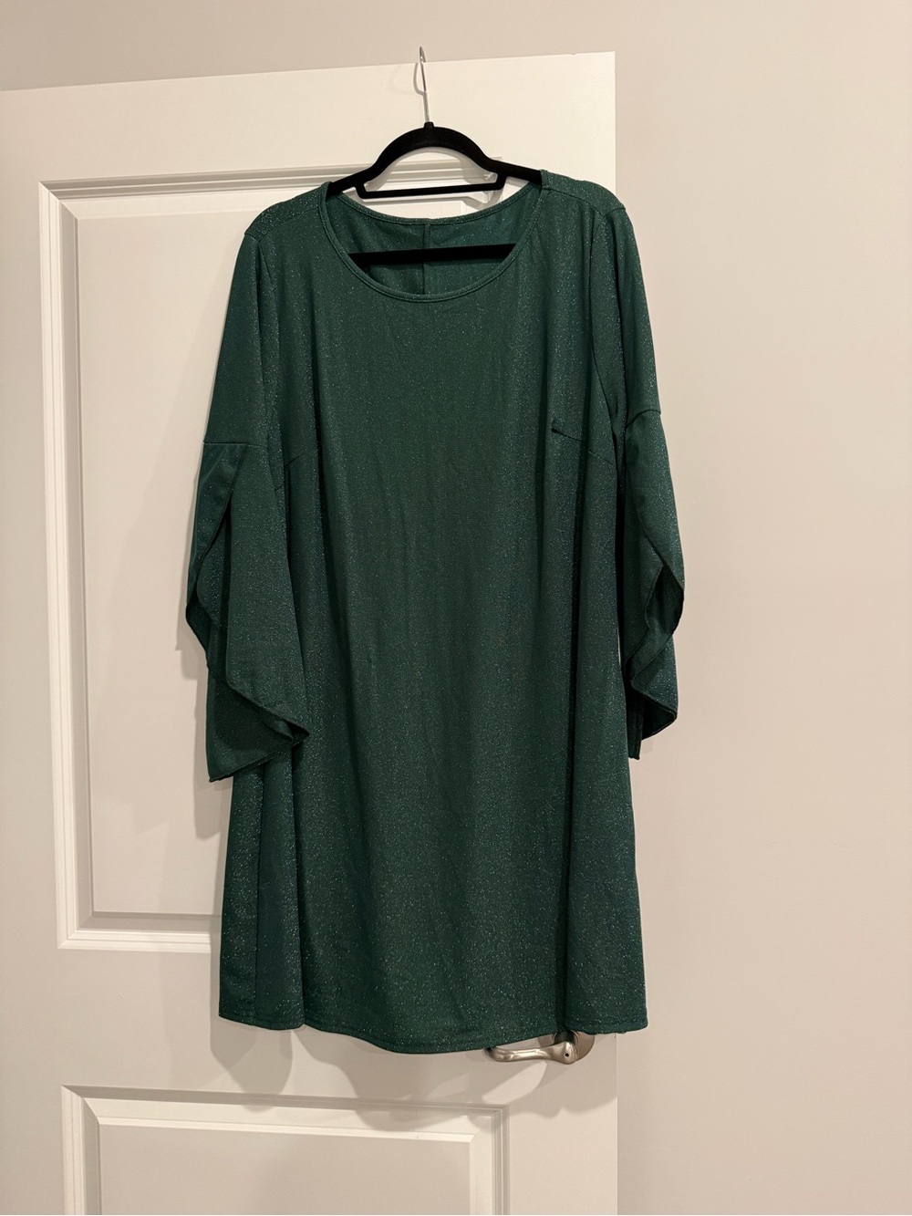 SHEIN Emerald Green Sparkle Shift Dress